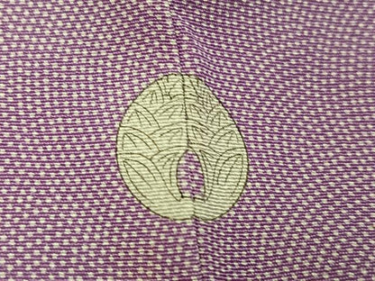 平和屋着物●江戸小紋　訪問着　上山正弘　草花文　正絹　逸品　AABG0475ph