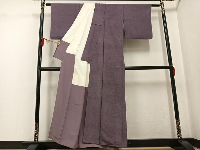 平和屋着物●人間国宝・小宮康助愛弟子　小川寛　江戸小紋　唐草文　正絹　逸品　AABG0476ph