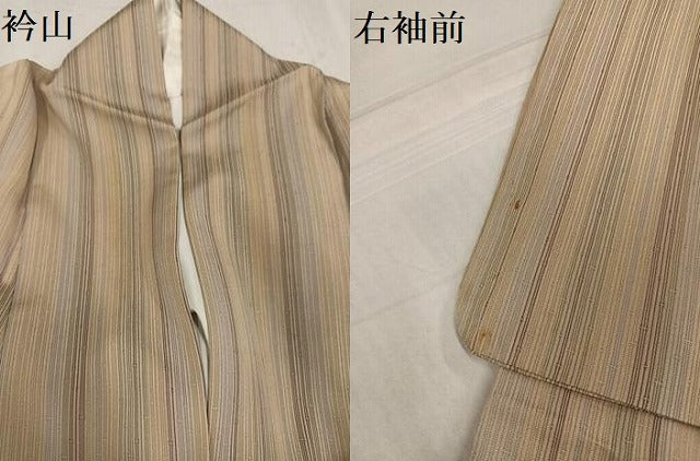 平和屋着物●お召 竹縞 正絹 逸品 AABG0477ph