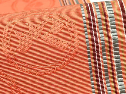 平和屋着物◎本場筑前博多織 半幅帯 間道 正絹 逸品 AABG0503ay