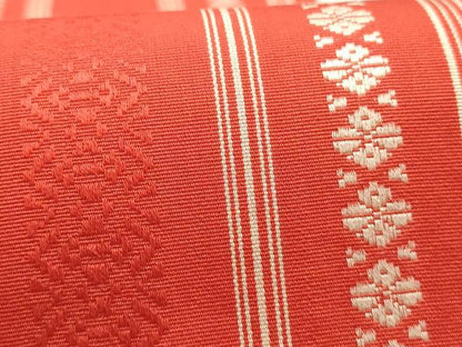 平和屋着物◎本場筑前博多織 半幅帯 吉弥帯 献上 井上絹織(株)作 証紙付き 正絹 逸品 AABG0538ay