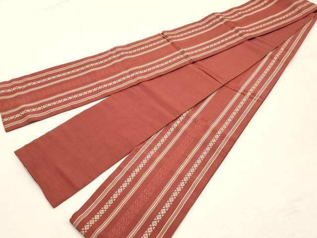 平和屋着物◎本場筑前博多織　半幅帯　献上　正絹　逸品　AABG0545ay