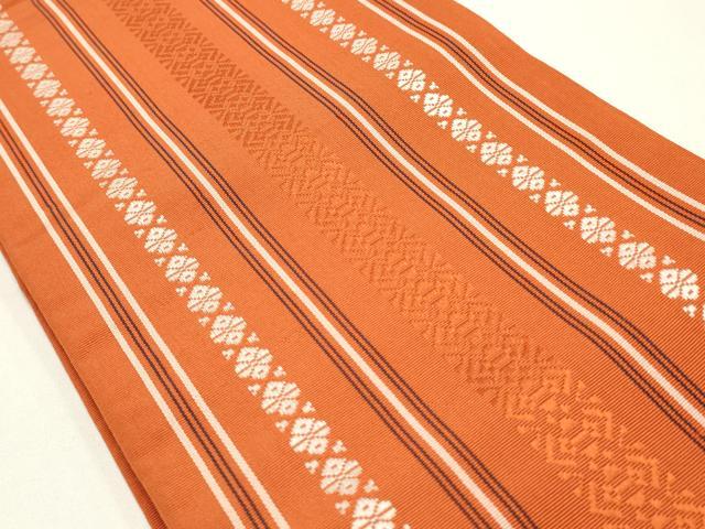 平和屋着物◎本場筑前博多織　半幅帯　献上　正絹　逸品　AABG0551ay