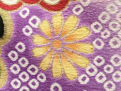 平和屋着物▼和装小物　巾着バック　花柄　金彩　逸品　AABG0593ay