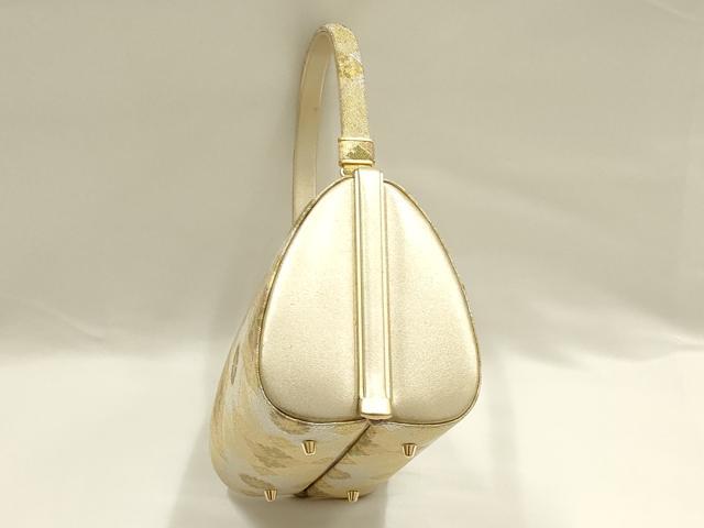 平和屋着物●和装小物　和装バッグ　ハンドバッグ　花菱　金銀糸　逸品　AABG0595ay