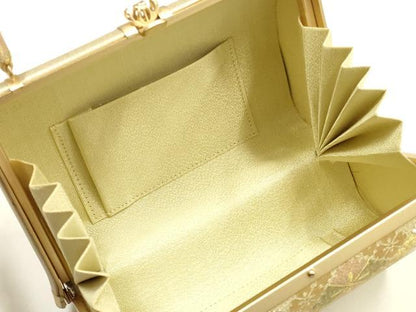 平和屋着物●和装小物　和装バッグ　ハンドバッグ　花菱　金銀糸　逸品　AABG0595ay