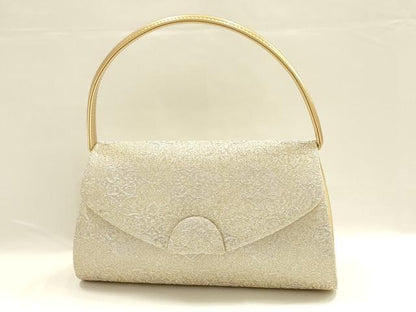 平和屋着物●和装小物　和装バッグ　ハンドバッグ　花柄　金銀糸　マグネット式　逸品　AABG0599ay