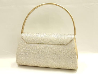 平和屋着物●和装小物　和装バッグ　ハンドバッグ　花柄　金銀糸　マグネット式　逸品　AABG0599ay