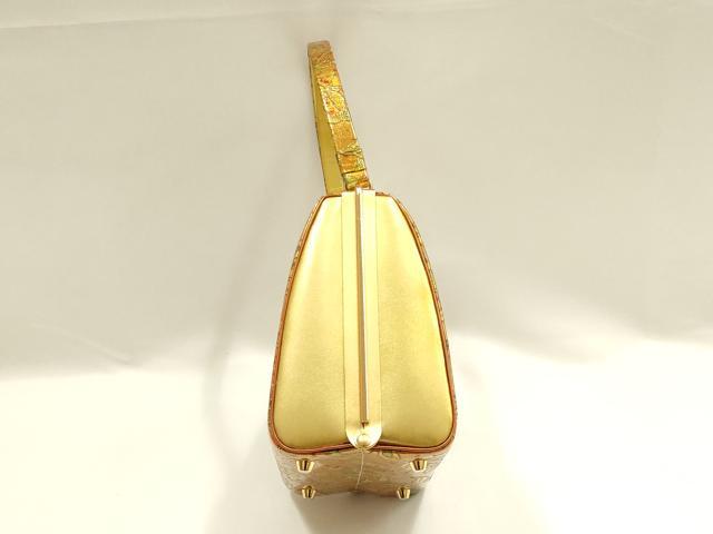 平和屋着物▼和装小物 和装バッグ おき宗 ハンドバッグ 花柄 更紗 金彩 逸品 AABG0601ay