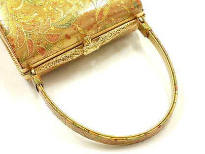 平和屋着物▼和装小物 和装バッグ おき宗 ハンドバッグ 花柄 更紗 金彩 逸品 AABG0601ay