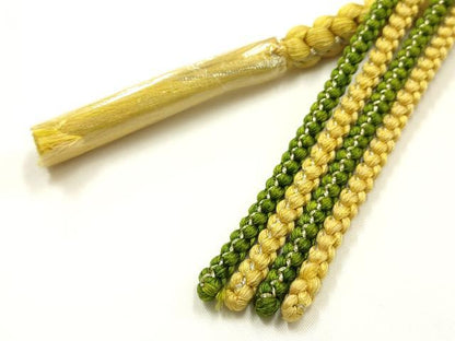 平和屋着物●和装小物　振袖用帯締め　装飾　つまみ細工　パール　ビーズ　ラインストーン　金糸　正絹　逸品　未使用　AABG0626ay