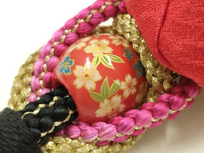 平和屋着物●和装小物　振袖用帯締め　装飾　ちりめん細工　飾り玉　金糸　金彩　逸品　AABG0630ay