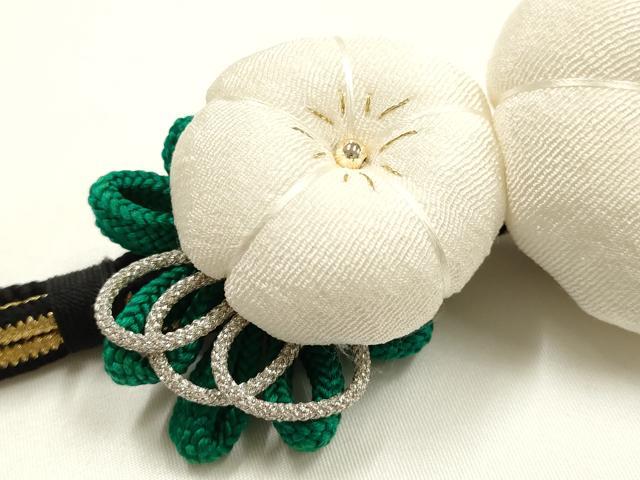 平和屋着物●和装小物　振袖用帯締め　装飾　ちりめん細工　ビーズ　金糸　撚り房　逸品　AABG0633ay