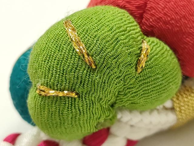 平和屋着物●和装小物　振袖用帯締め　装飾　ちりめん細工　松梅　つまみ細工　パール　金糸　逸品　AABG0641ay