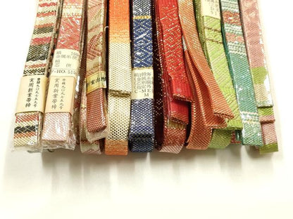 平和屋着物●和装小物　帯締め10本セット　本場筑前博多織　佐賀錦　金糸　逸品　全て未使用　AABG0642ay