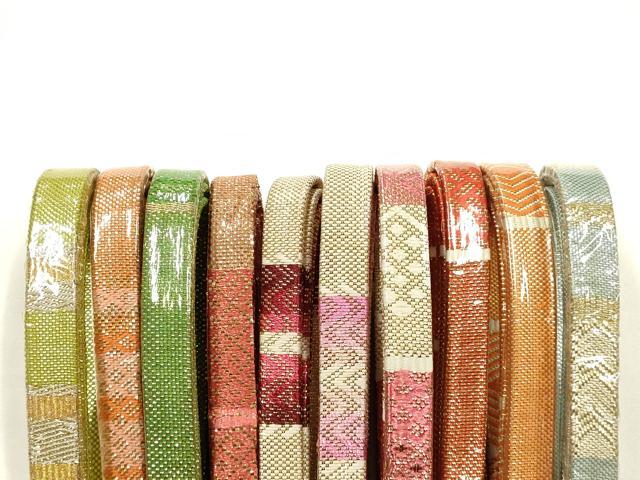 平和屋着物●和装小物　帯締め10本セット　本場筑前博多織　佐賀錦　金糸　逸品　全て未使用　AABG0643ay
