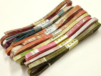 平和屋着物●和装小物　帯締め10本セット　本場筑前博多織　佐賀錦　金糸　逸品　全て未使用　AABG0644ay