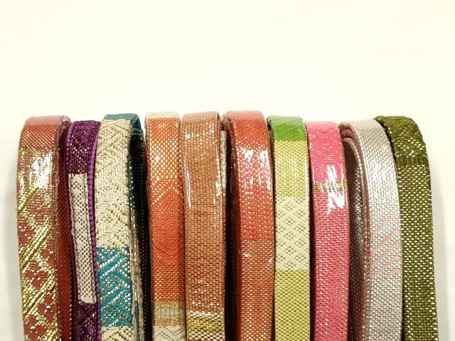 平和屋着物●和装小物　帯締め10本セット　本場筑前博多織　佐賀錦　金糸　逸品　全て未使用　AABG0644ay