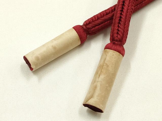 平和屋着物●極上　有職組紐道明　帯締め　丸源氏組　朱・緋色　宮内庁御用　国立博物館御用　東京芸術大学御用　逸品　未使用　AABG0654ay