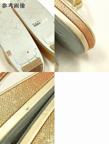 平和屋着物●和装小物　和装バッグ・草履セット　伊と忠　佐賀錦　ハンドバッグ　金糸　逸品　AABG0708ay