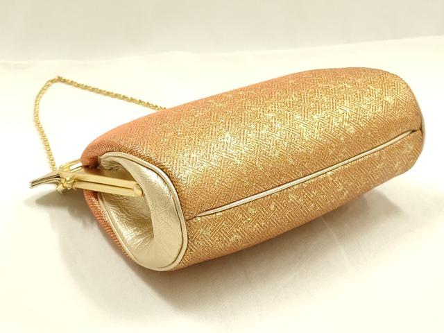 平和屋着物●和装小物　和装バッグ・草履セット　伊と忠　佐賀錦　ハンドバッグ　金糸　逸品　AABG0708ay