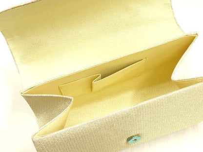 平和屋着物●和装小物　和装バッグ・草履セット　西陣　ハンドバッグ　花柄　金銀糸　マグネット式　正絹　逸品　未使用　AABG0714ay