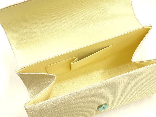 平和屋着物●和装小物　和装バッグ・草履セット　西陣　ハンドバッグ　花柄　金銀糸　マグネット式　正絹　逸品　未使用　AABG0714ay