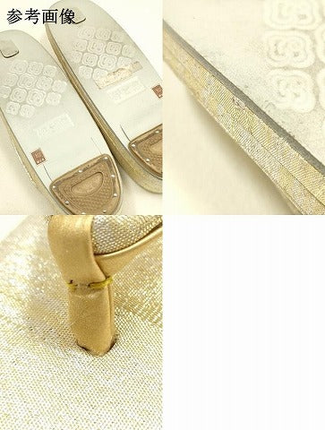 平和屋着物●和装小物　和装バッグ・草履セット　伊と忠　つづれ　ハンドバッグ　2way　金銀糸　逸品　AABG0716ay