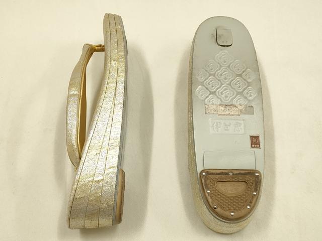 平和屋着物●和装小物　和装バッグ・草履セット　伊と忠　つづれ　ハンドバッグ　2way　金銀糸　逸品　AABG0716ay