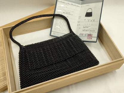 平和屋着物●和装小物　和装バッグ　黒珊瑚　ブラックコーラル　ハンドバッグ　鑑別書付き　逸品　AABG0741ay
