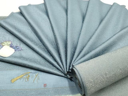 平和屋着物●久保田一竹　幻の辻が花　小紋　反物　着尺　金通し地　正絹　逸品　未使用　AABG0762ay