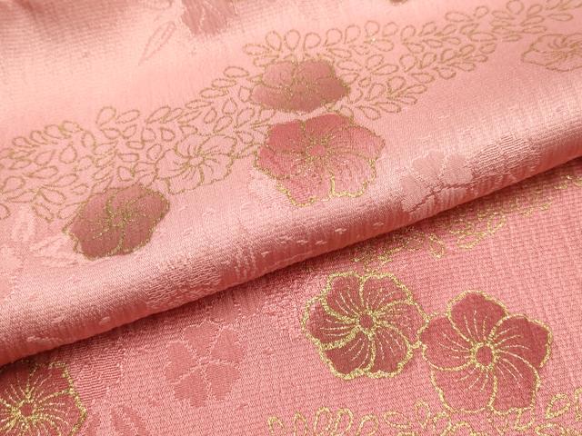 平和屋本店●和装小物　帯締め・帯揚げセット　高麗組　刺繍　舞花文　金糸　暈し染め　逸品　未使用　AABG0765ay