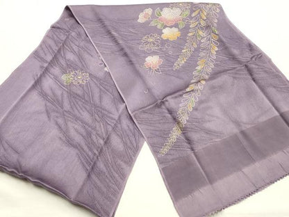 平和屋本店●和装小物　帯締め・帯揚げセット　高麗組 綾出し　花柄　金糸　金彩　逸品　未使用　AABG0768ay