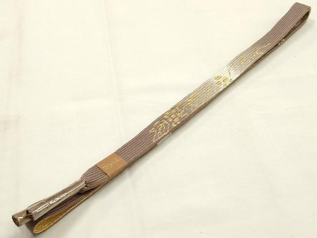 平和屋本店●和装小物　帯締め・帯揚げセット　高麗組 綾出し　花柄　金糸　金彩　逸品　未使用　AABG0768ay