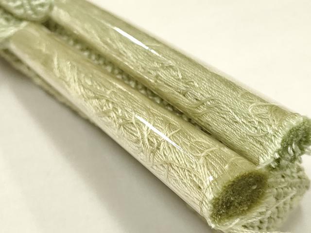 平和屋本店●和装小物　帯締め・帯揚げセット　笹浪組　舞花文　たたき染め　金銀糸　逸品　未使用　AABG0771ay