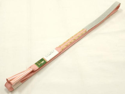 平和屋本店●和装小物　帯締め・帯揚げセット　変わり高麗組　霞文　暈し染め　三分金糸　金彩　逸品　未使用　AABG0772ay