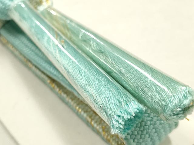 平和屋本店●和装小物　帯締め・帯揚げセット　京友禅　樋原滋　風景花文　高麗組　暈し　金糸　金彩　逸品　未使用　AABG0773ay