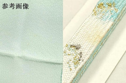 平和屋本店●和装小物　帯締め・帯揚げセット　京友禅　樋原滋　風景花文　高麗組　暈し　金糸　金彩　逸品　未使用　AABG0773ay