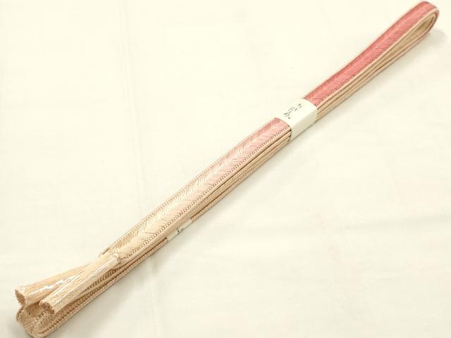 平和屋本店●和装小物　帯締め・帯揚げセット　舞花文　暈し染め　金糸　金彩　逸品　未使用　AABG0774ay