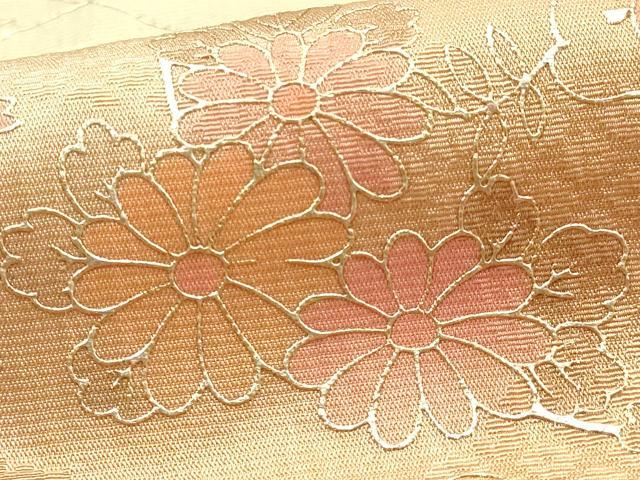 平和屋本店●和装小物　帯締め・帯揚げセット　高麗組　刺繍　草花文　金糸　金彩　逸品　未使用　AABG0776ay