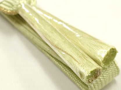 平和屋本店●和装小物　帯締め・帯揚げセット　高麗組　刺繍　草花文　金糸　金彩　逸品　未使用　AABG0776ay