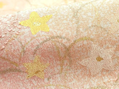 平和屋本店●和装小物　帯締め・帯揚げセット　草花文　暈し染め　金糸　金彩　逸品　未使用　AABG0777ay