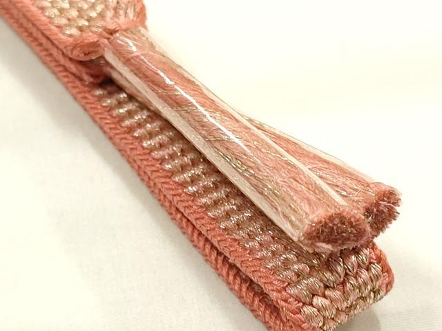 平和屋本店●和装小物　帯締め・帯揚げセット　草花文　暈し染め　金糸　金彩　逸品　未使用　AABG0777ay