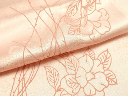 平和屋本店●和装小物　帯締め・帯揚げセット　蔦草花文　椿　金糸　暈し　逸品　未使用　AABG0779ay