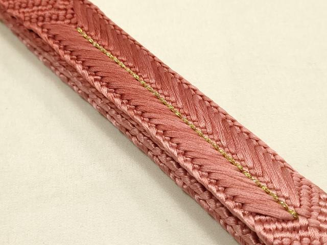 平和屋本店●和装小物　帯締め・帯揚げセット　蔦草花文　椿　金糸　暈し　逸品　未使用　AABG0779ay