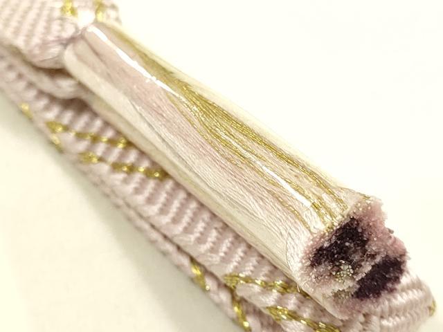 平和屋本店●和装小物　帯締め・帯揚げセット　笹浪組　雪輪花文　金糸　金彩　逸品　未使用　AABG0780ay
