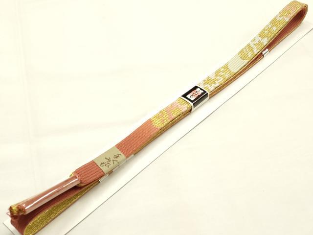 平和屋着物●和装小物　帯締め・帯揚げセット　高麗組　斜縞　暈し　金糸　逸品　未使用　AABG0782ay