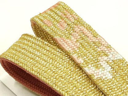平和屋着物●和装小物　帯締め・帯揚げセット　高麗組　斜縞　暈し　金糸　逸品　未使用　AABG0782ay