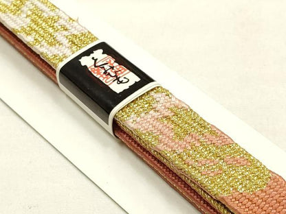 平和屋着物●和装小物　帯締め・帯揚げセット　高麗組　斜縞　暈し　金糸　逸品　未使用　AABG0782ay