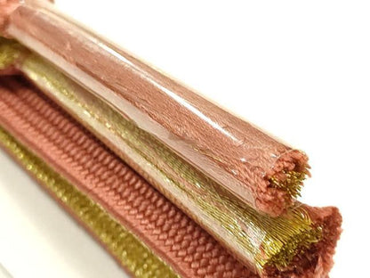 平和屋着物●和装小物　帯締め・帯揚げセット　高麗組　斜縞　暈し　金糸　逸品　未使用　AABG0782ay